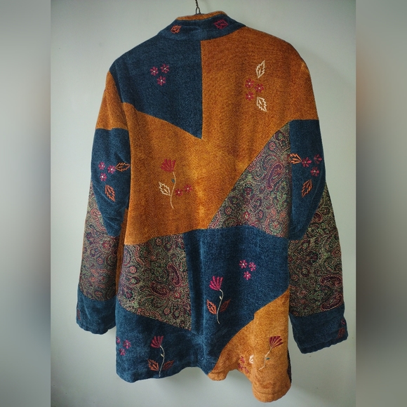 Beautiful Easy Chic Fall Pattern Patchwork Coat - Picture 6 of 8